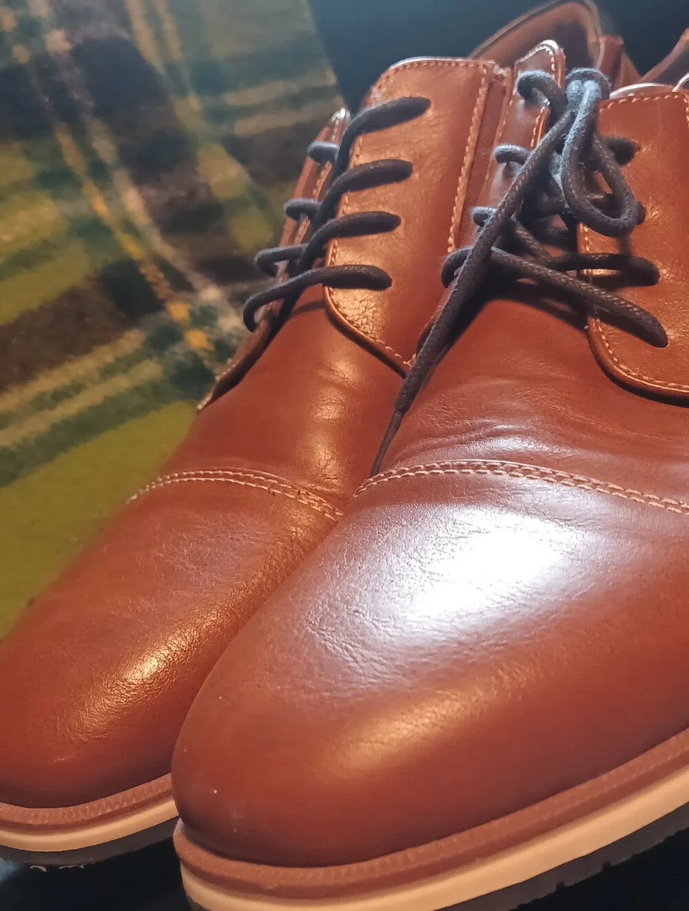 Tommy Hilfiger Men's Urban Oxford Brown Leather-look Lace-Up Dress Shoes